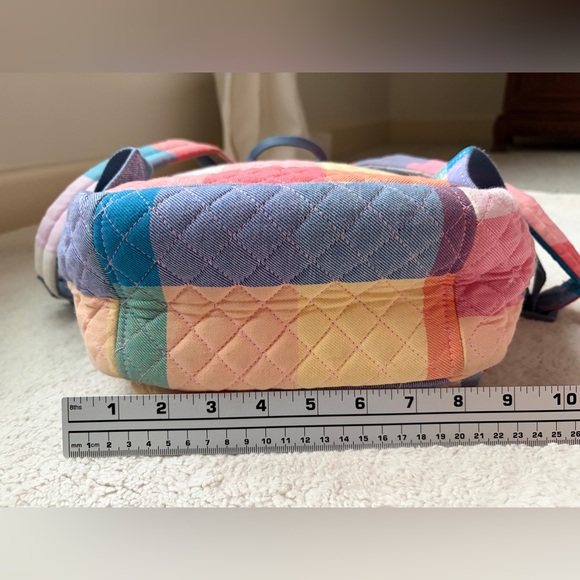 Like New Vera Bradley Tropics Plaid Colorful Patchwork Small Backpack - Picture 7 of 10